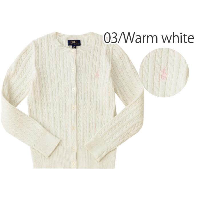 ラルフローレン　ミニケーブル　ペプラム　カーディガン　ホワイト　160 ラルフローレン ミニケーブル ペプラム カーディガン ホワイト 160