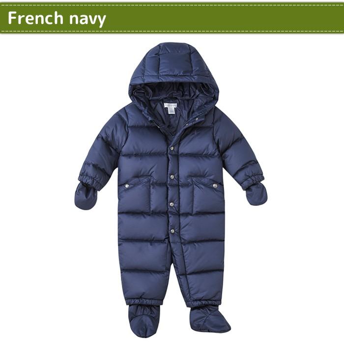 ポロ・ラルフ・ローレン ネイビーロンパースダウン