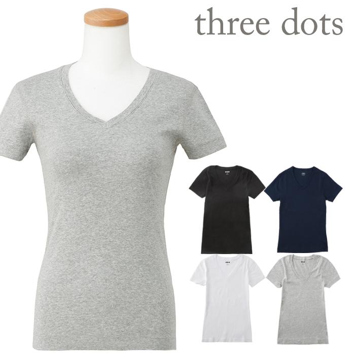 スリードッツ Tシャツ レディース Vネック 半袖 three dots カットソー メール便送料無料 :thd-aa1v100