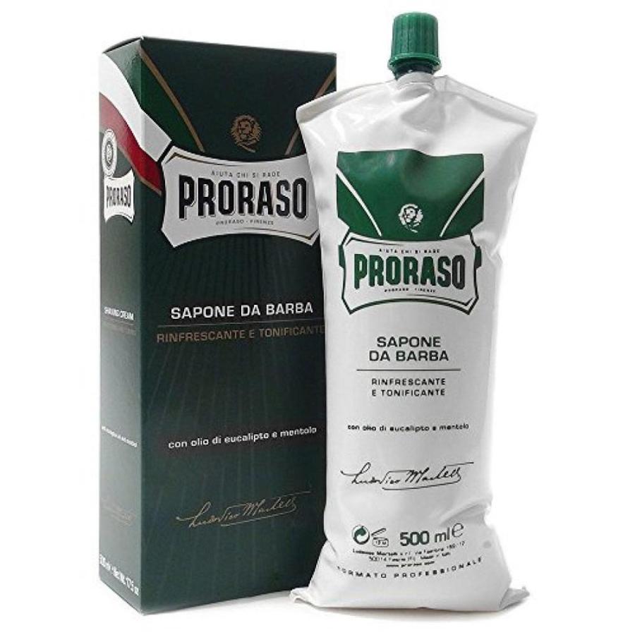 PRORASO (ポロラーソ) シェービングクリーム リフレッシュ 500ml 大容量 詰め替えサイズ PRORASOGREEN