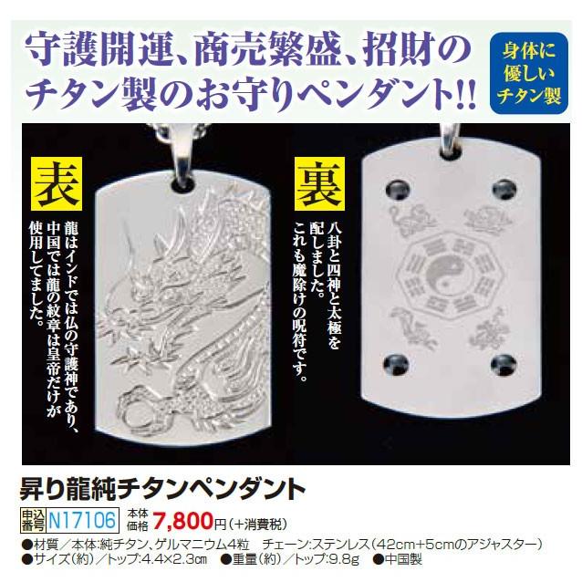 昇り龍純チタンペンダント 開運アクセサリー 竜 八卦 四神 太極 開運グッズ　ism　p17106_2