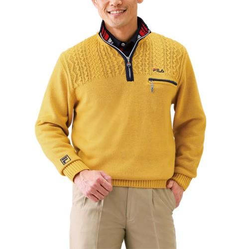 送料無料 秋冬 Fila 編地切替アクティブセーター 同サイズ2色組 トップス ニット メンズ 紳士 シニア カラシ色 からし マスタード 黄色 イエロー P P1 ビューティーショップ 通販 Yahoo ショッピング