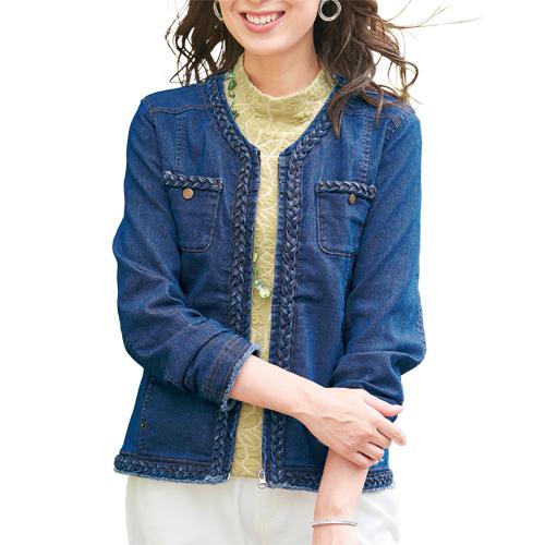 ミセスが着こなすデニムジャケット インディゴブルー アウター 上着 レディース 婦人服 ミセス シニア 女性 シニアファッション P848 P848 ビューティーショップ 通販 Yahoo ショッピング