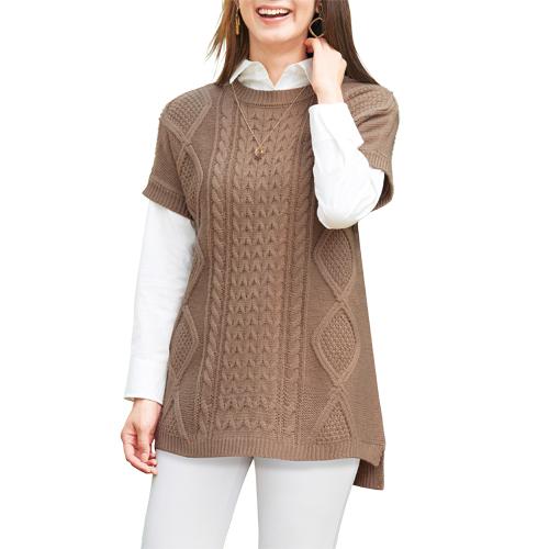 コーデいらずのニットベストアンサンブル 全2色 P849 アンサンブル シニア シャツ ベスト ミセス レディース 女性 婦人服 茶色 黒 Sale 91 Off アンサンブル