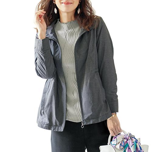 ブルゾン レディース シャンブレー素材裏メッシュフード付ブルゾンジャケット グレー系 フーディ 婦人服 ミセス シニア 女性 50代 60代 70代 80代 Nss P P ビューティーショップ 通販 Yahoo ショッピング