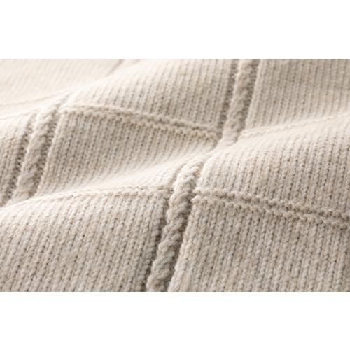 セーター ニット メンズ 秋冬 裏シャギー格子柄タートルネックセーター