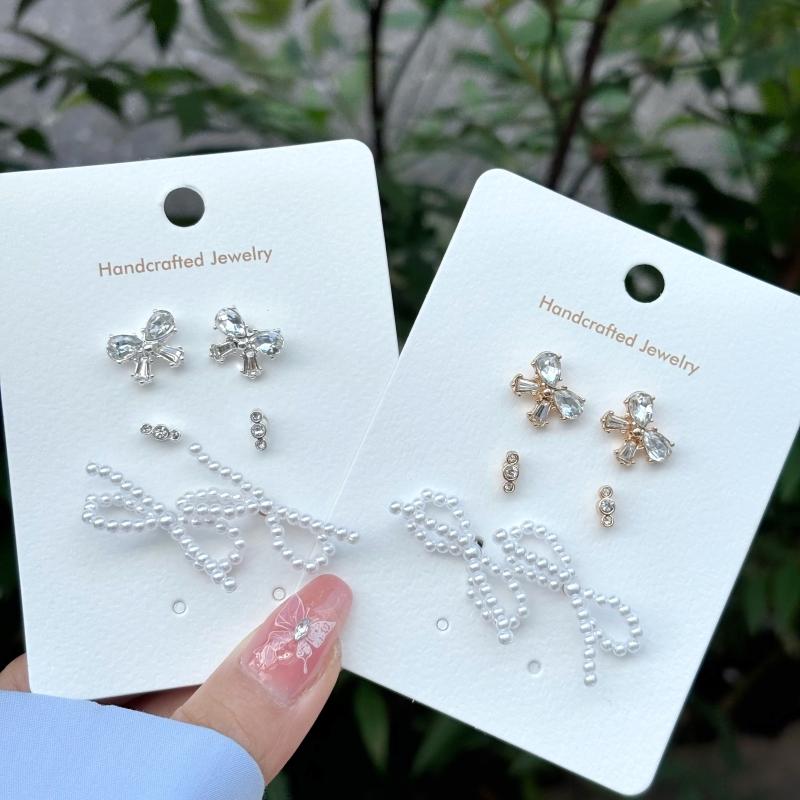 リボン セット ピアス 3SET 韓国 アクセサリー シルバー ゴールド