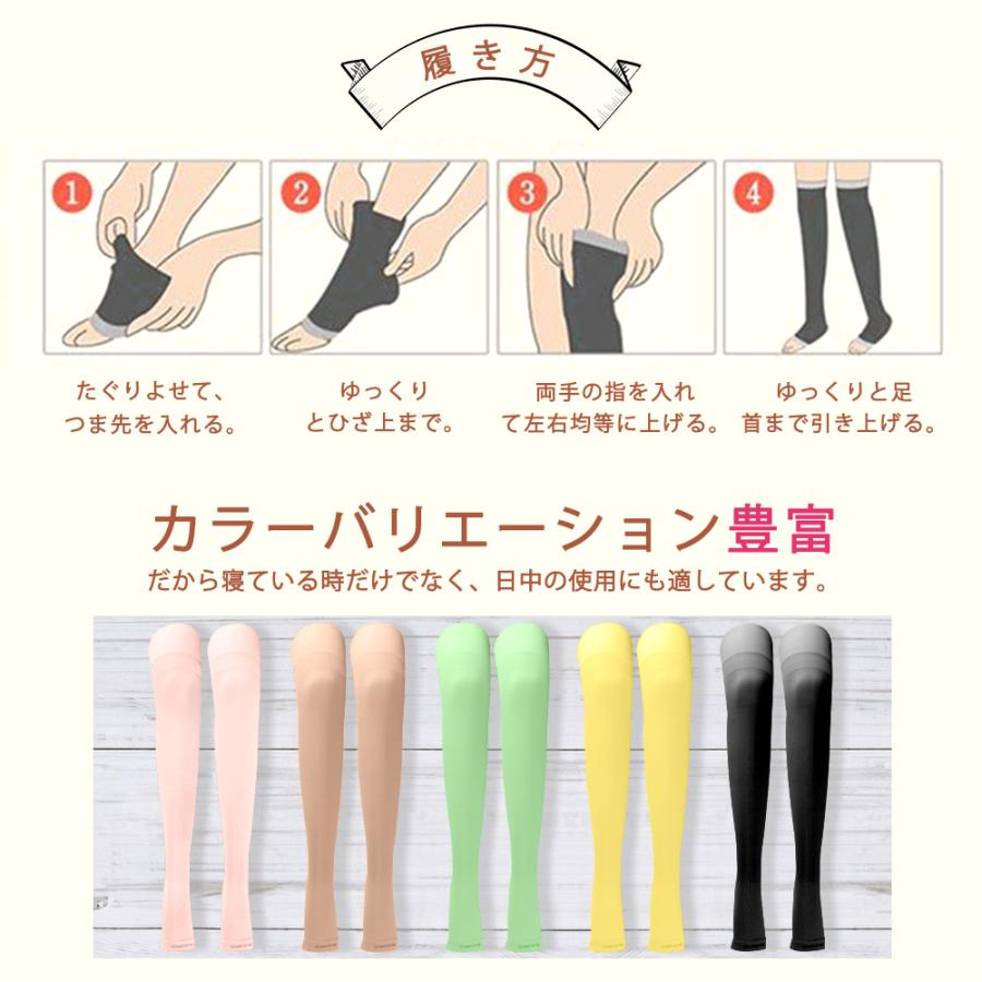 着圧ソックス スリムメイク美脚ナイトソックス 寝るとき 強圧 口コミ グッズ 静脈瘤着圧オープントゥソックス つま先なし 血行促進 足のむくみ 美脚ケア At03 Gerberamint 通販 Yahoo ショッピング