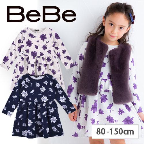 Bebe ベベ 裏毛フラワープリントワンピース 子供服 Bebe ベベ アウトレット 女の子 80 90 100 110 1 130 140 150 Bebe Outlet Buzzfuzz 通販 Paypayモール