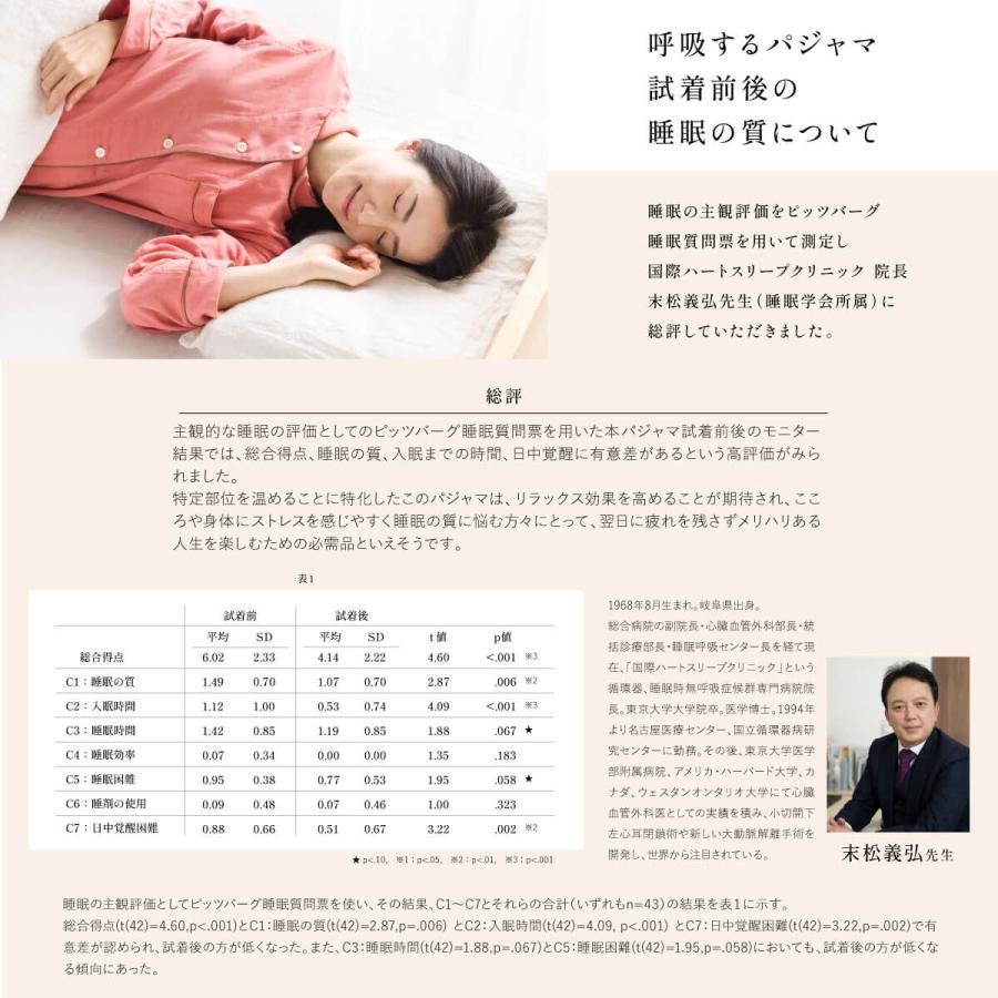 睡眠てらす あたたかいだけではない 呼吸する 3重ガーゼパジャマ リカバリー パジャマ 和晒 マオカラータイプ 血行促進 日本製 綿100% 秋 冬 春 S M L LL 3L 4Lの画像