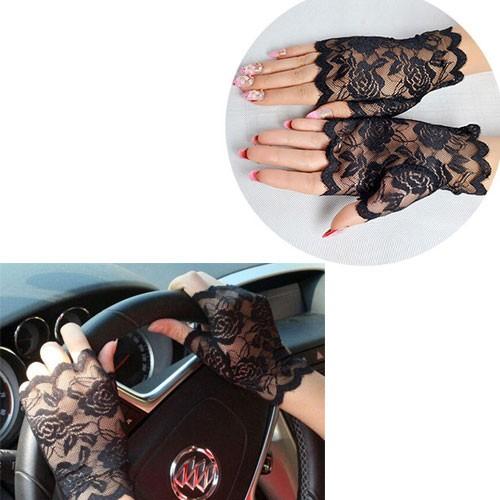 レース 生地 フィンガーレス グローブ　指なし 手袋 レディース 女性  ダンス パーティー イベント ハロウィン コスプレ 仮装 コスチューム |  | 01