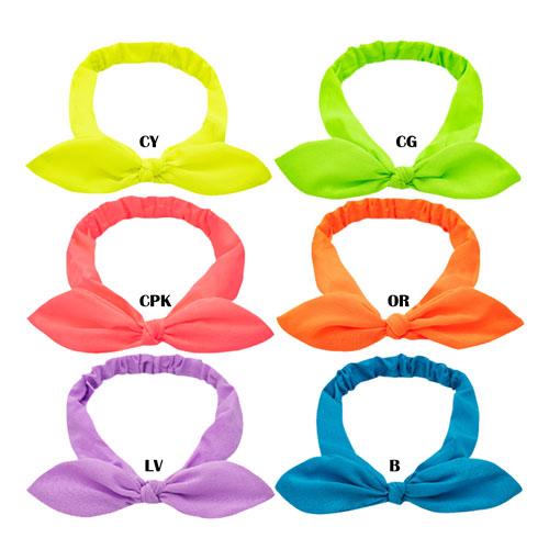 ワイヤー リボン 耳 付き ネオン カラー ヘアバンド ダンス 衣装 子供 キッズ チア 大人 女の子 舞台 ステージ 目立つ ヘアーアクセサリー 大きい | 