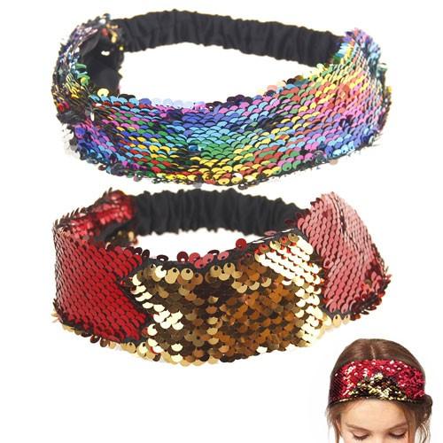 リバーシブル スパンコール ヘア バンド カチューム ダンス 衣装 子供