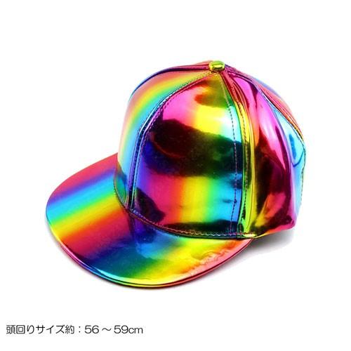 レインボー ベースボール 虹 キャップ   帽子 メンズ レディース 虹 目立つ ダンス パーティー カッコいい　コスプレ　コスチューム　日よけ |  | 01