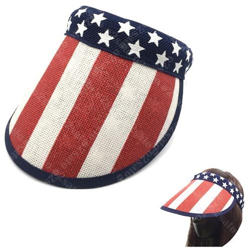 星条旗 麦わら サンバイザー 日よけ レディース 女性 目立つ ダンス パーティー カッコいい　コスプレ コスチューム 日よけ 54-58ｃｍ |  | 02