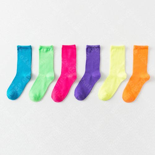ネオン カラー ショート ソックス レディース ジュニア ダンス イベント 目立つ ハロウィン 子供 女性 用 キッズ | 