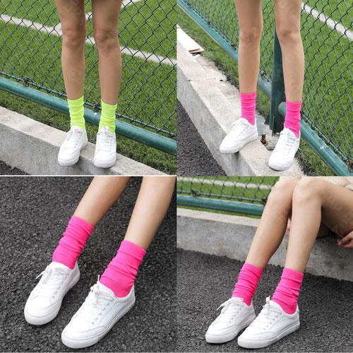 ネオン カラー ショート ソックス レディース ジュニア ダンス イベント 目立つ ハロウィン 子供 女性 用 キッズ |  | 01