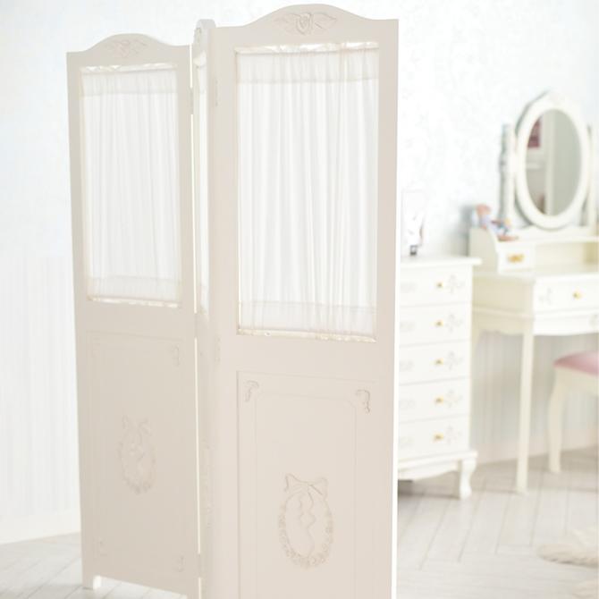 スクリーン パーテーション 3連スクリーン ヨーロピアン 白家具 姫系 彫刻 リボン かわいい パーティション 衝立 アンティーク調 ロココ調 おしゃれ 輸入家具 Btr Mt Sc 10 Wh 輸入家具べべ 通販 Yahoo ショッピング