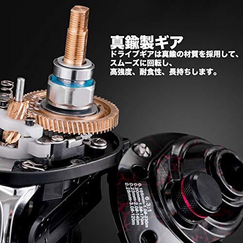 Visprea リール ベイトリール 海釣り 淡水釣り 左右ハンドル 左巻き 右巻き 最大ドラグ力5kg ギア比6 3 1 Yu98