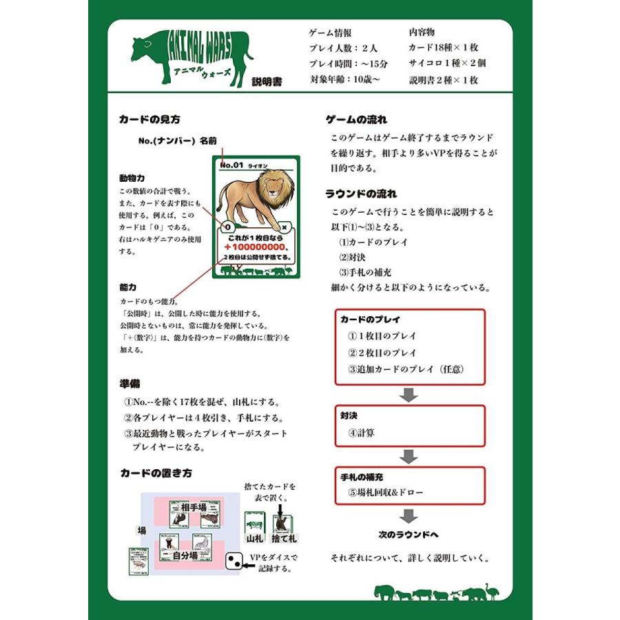 アニマルウォーズ 弱肉強食戦争 二人用対戦カードゲーム トリックテイキング Bec Depot 通販 Yahoo ショッピング