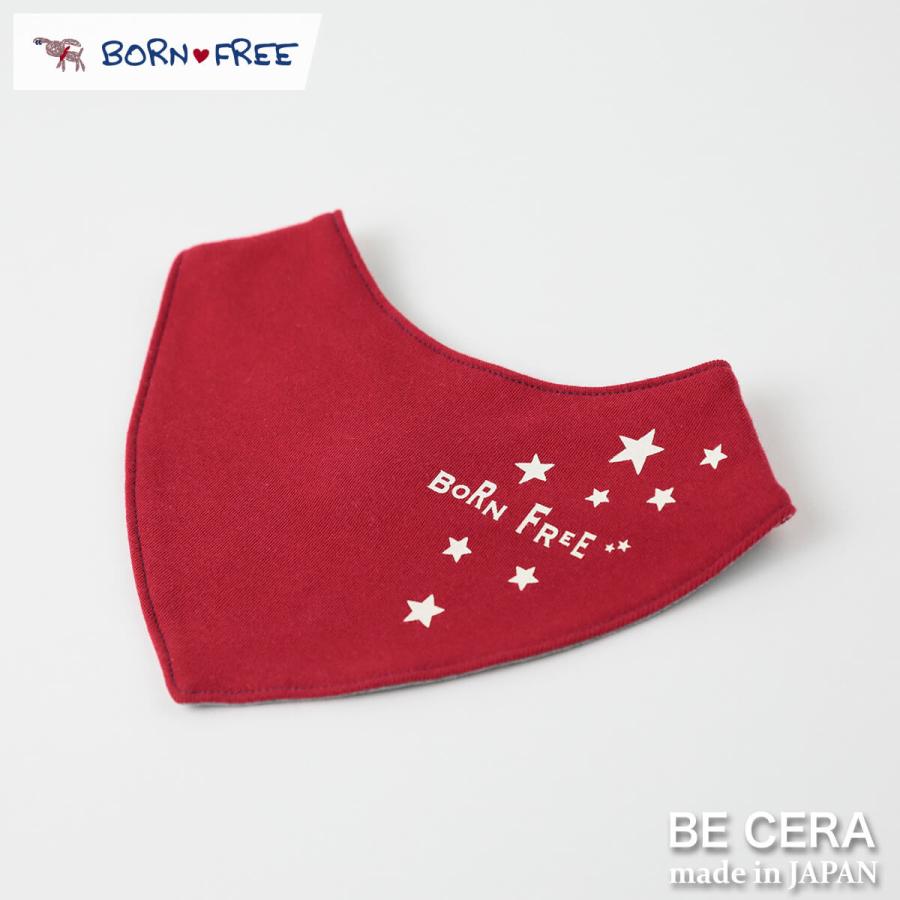BORN FREE 星柄 バンダナ スタイ 赤 ベビー用品 出産祝い おしゃれ