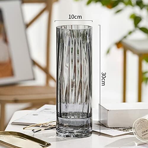 花瓶 ガラス 透明 グレー 30cm 花器 フラワーベース シリンダー 円柱 ガラスベース ガラスボトル アレンジ イン Beckshop 通販 Yahoo ショッピング