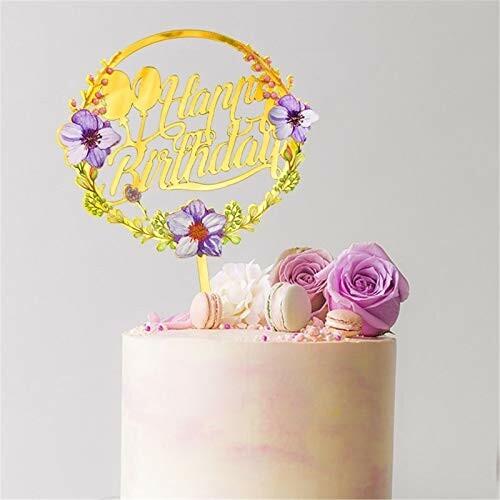 ケーキトッパー 誕生日 ケーキ飾り デコレーション ゴールド 花 Happy Birthday ケーキ挿入カード バースデー お Beckshop 通販 Yahoo ショッピング