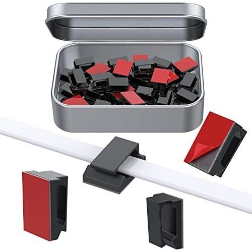 Adali ケーブルクリップ 配線止め コードクリップ ケーブルホルダー 収納 ケーブル固定具 テープ有り 車用 家