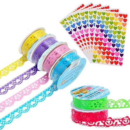 Ruichy 6巻 装飾テープ と 6枚 ハート ボーダーステッカー 和紙テープ マスキングテープ と 写真取り付けコー Beckshop 通販 Yahoo ショッピング