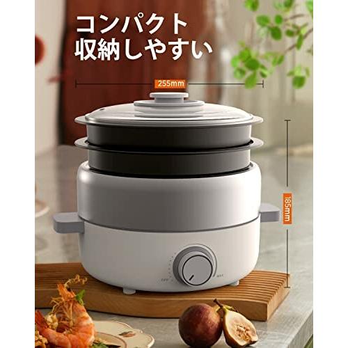 グリル鍋 電気鍋 3-in-1 2〜3人用 ホットプレート 2.5L小型 1000W ほっとぷれーと たこ焼き 波型 焼肉 深鍋 しゃぶ|beck-shop|07