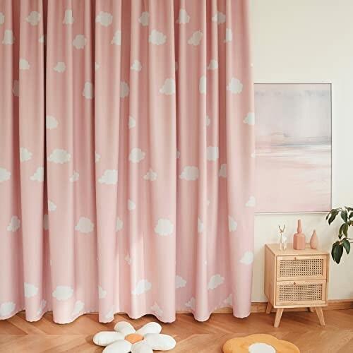 子供部屋 遮光カーテン かわいい 白い雲のカーテンパネル 高密度な生地 三層織り 目隠し 断熱カーテン 女の Beckshop 通販 Yahoo ショッピング