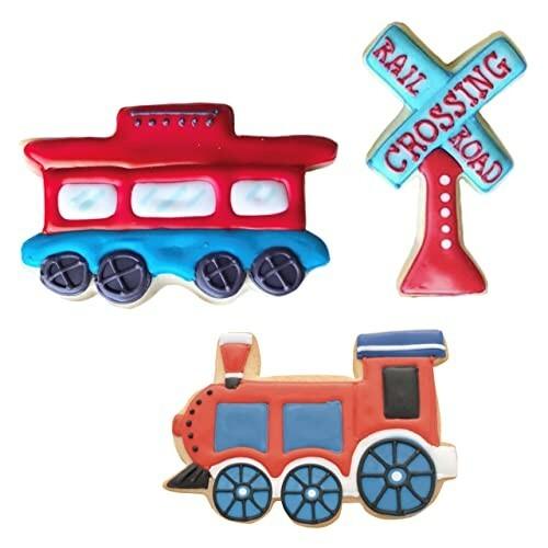 Ann Clark Cookie Cutters 列車 鉄道 クッキー型3個セット 機関車 乗務員車 踏切サイン レシピ小冊子付き Beckshop 通販 Yahoo ショッピング