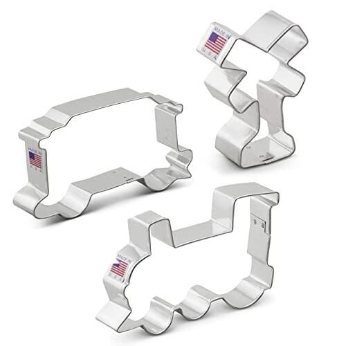 Ann Clark Cookie Cutters 列車 鉄道 クッキー型3個セット 機関車 乗務員車 踏切サイン レシピ小冊子付き Beckshop 通販 Yahoo ショッピング