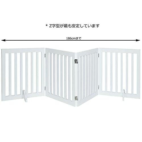unipaws 木製犬用ゲート、折り式バリア、ペット用家具フェンス 、白い unipaws 木製犬用ゲート 折り式バリア ペット用家具フェンス