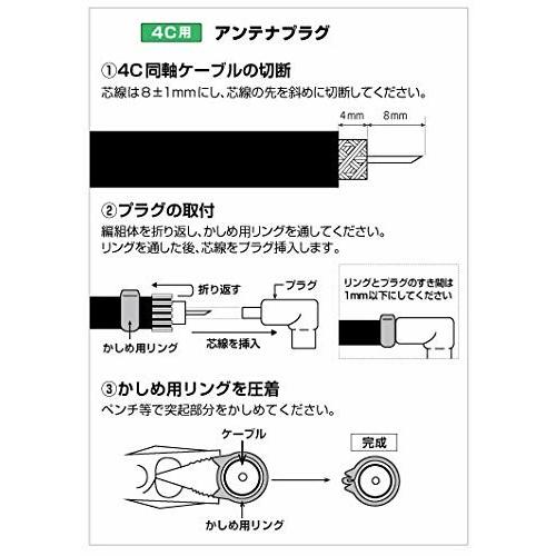 4K8K対応 4C用 アンテナプラグ 白 10個入り アルミリング付 FE-CFP-AP4W-10P｜beck-shop｜04