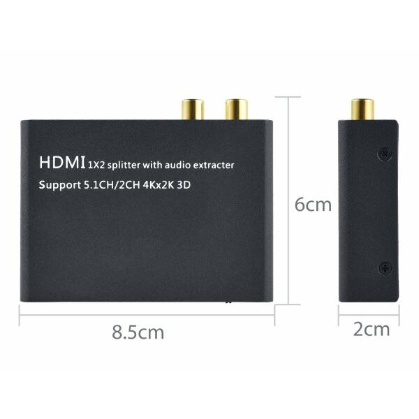 ELEVIEW HDMI 分配器 スプリッター 4K HDCP1.4 音声分離器 1入力2出力 (音声出力：光デジタル R/L白赤ア｜beck-shop｜05