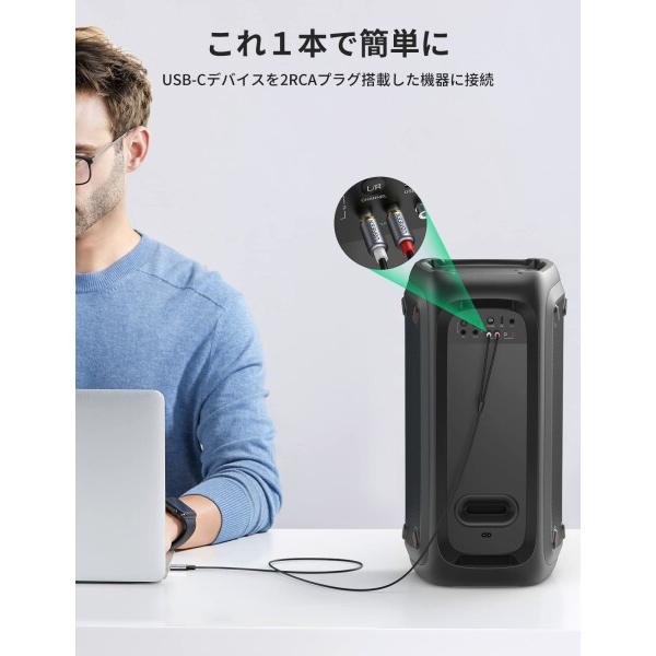 UGREEN USB-C to 2RCA 変換 オーディオケーブル 赤/白 DACチップ搭載 HiFi音質 iPad Pro 2021 Air 4 mini 6 MacBook P｜beck-shop｜02