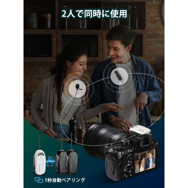 ワイヤレスマイク ALVOXCON 一眼レフカメラマイク 無線マイクセット ピンマイク型 カメラ/スマー｜beck-shop｜02