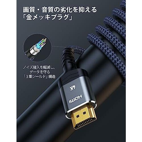 Snowkids hdmi ケーブル 1m 4k 60hz HDMI2.0規格 hdmi cable PS5/PS4/3 Fire TVなど適用 ARC/18gbps/UHD/HDR/3D/高速 イー｜beck-shop｜02