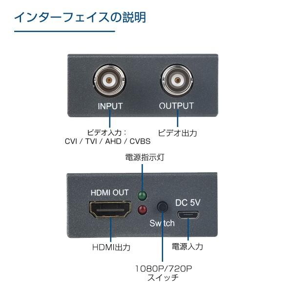 TVI/CVI/AHD to HDMI 変換アダプター フルHD 4K 720P / 1080P / 3MP / 4MP / 5MP / 8MP BNC to HDMIビデオアダプター TVI｜beck-shop｜05