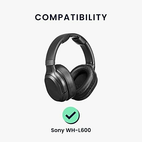 kwmobile 2x ヘッドホンカバー 対応: Sony WH-L600 交換用イヤーパッド - クッション PUレザー 黒色｜beck-shop｜02