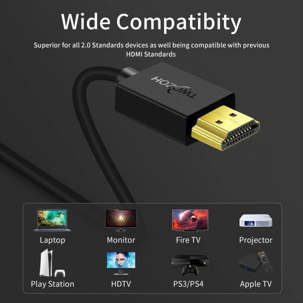 Twozoh フレキシブル &スリム HDMI ケーブル ソフト & 超薄型 HDMI ケーブル 4K@60Hz/2160P/1080P 2M 適格請求｜beck-shop｜02