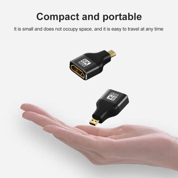 Kmrlim Micro HDMI to HDMI 変換アダプタ 8K@60Hz 4K@120Hz HDMI 2.1 マイクロHDMI（オス）-HDMI（メス） 変換コネ｜beck-shop｜05