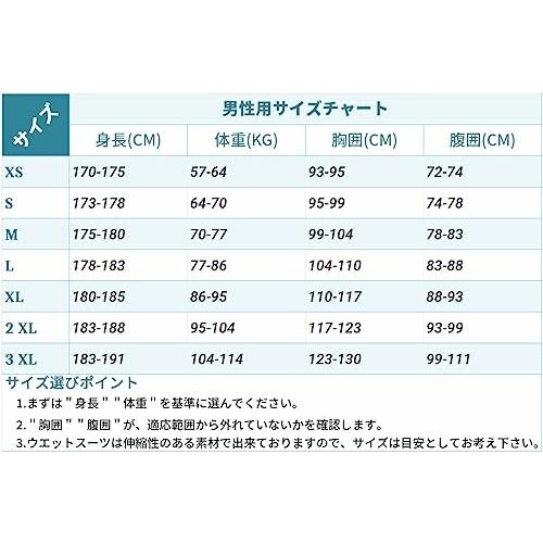 ウェットスーツ フルスーツ 3mm メンズ チェストジップ ネオプレン ストレッチ ウエットスーツ｜beck-shop｜03