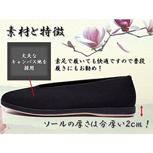 Wizisland カンフー シューズ 本家 中国 圓口 元祖 太極拳 体操 少林寺 拳法 ブラック 24.5cm｜beck-shop｜03