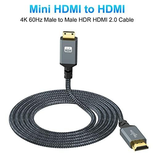 Twozoh Mini HDMI - HDMIケーブル 2M 2本入り ナイロン編組 HDMI→ミニHDMI対応 3D/4K@60Hz 18Gbps 2160P/1080P Nikon/C｜beck-shop｜04