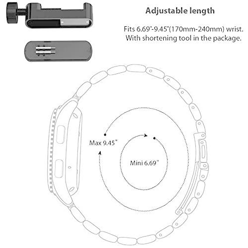 Lamsaw for HiTDEALスマートウォッチ バンド, ステンレス製 メタル ベルト 交換バンド 長さ調整器具付｜beck-shop｜06