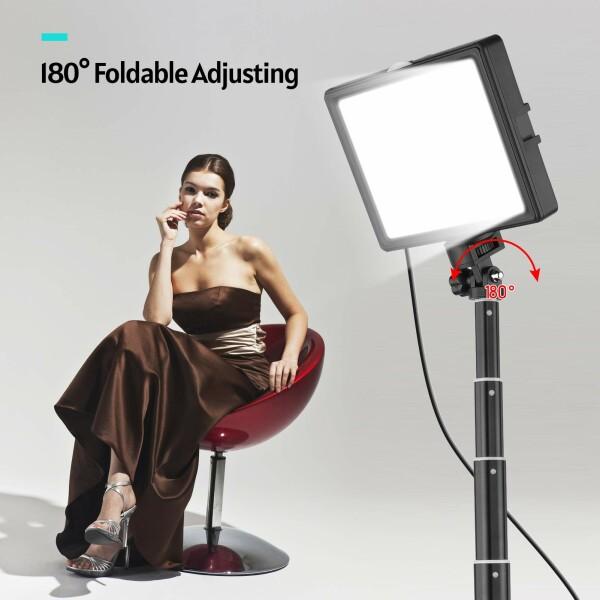 USBLEDビデオライトキット写真照明3200K-5500K120pcsビーズ14レベル調光可能、148cm / 58in調整可能高さ三｜beck-shop｜05