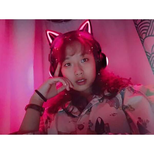 NEW LED付き ネコ耳ヘッドフォン 12色 自由変換 無線 Bluetooth5.3 Wireless Cat Ear Headphones (Color Changing) (Bla｜beck-shop｜02