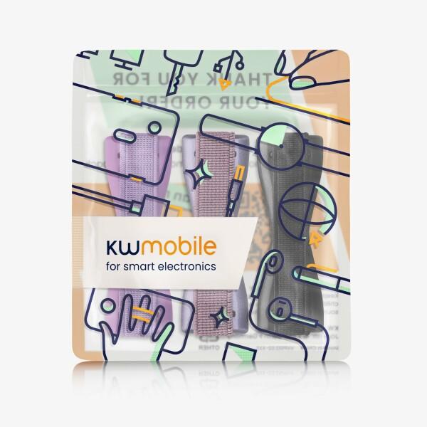 kwmobile 3x スマートフォン フィンガーホルダー 対応: iPhone Galaxy AQUOS など - 片手 ゴムバンド グリ｜beck-shop｜07